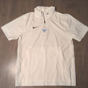 Nike Football Coaches Sideline 1/4 Zip SS Hoodie Jacket Mens M White FJ9548-102